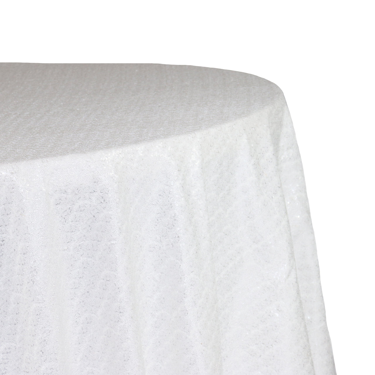 120 inch Glitz Sequin Round Tablecloth White
