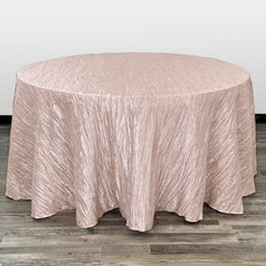 132 inch Crinkle Taffeta Round Tablecloth Blush