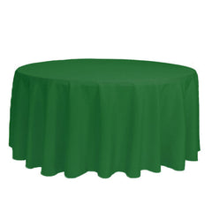 132 inch Polyester Round Tablecloth Emerald Green