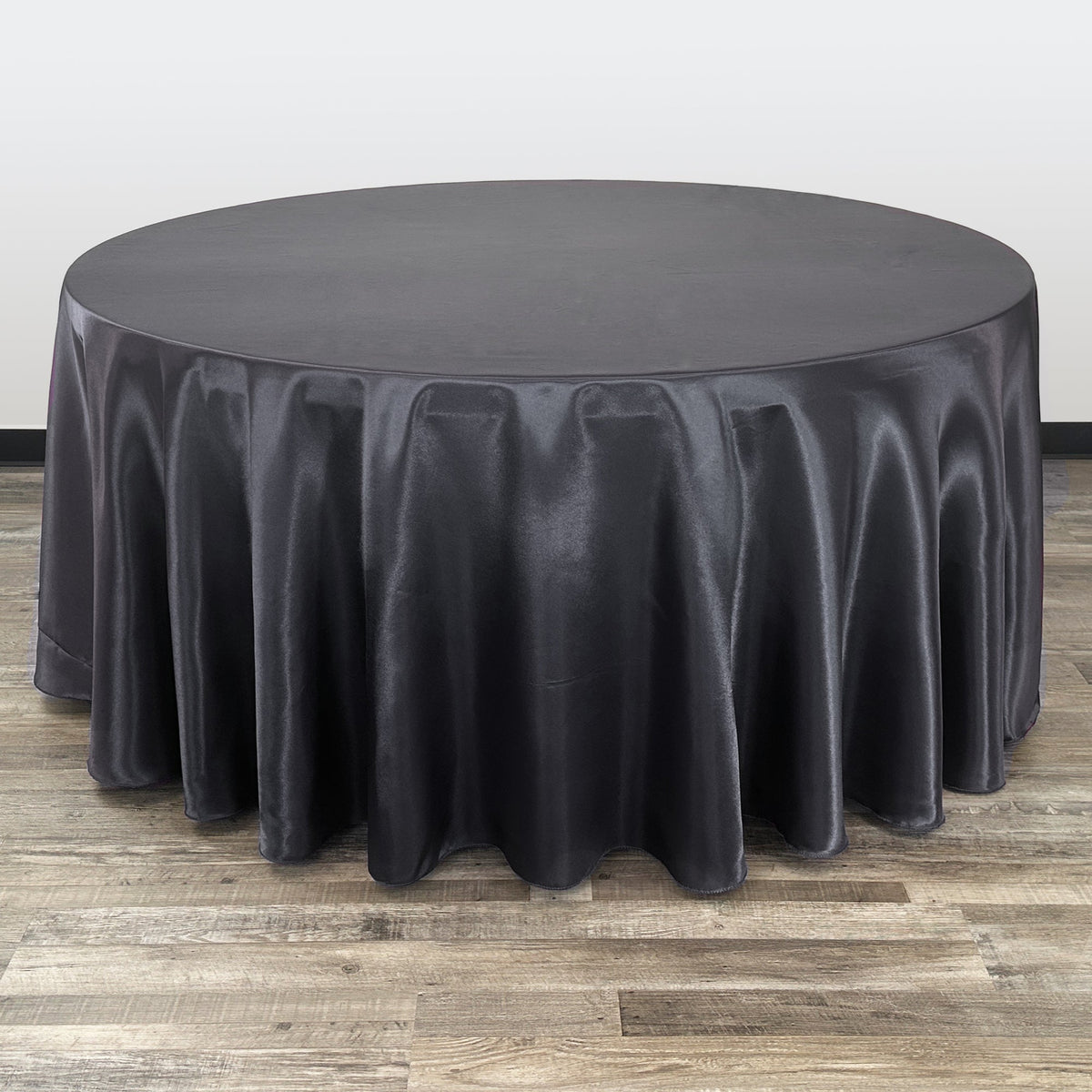 132 inch Satin Round Tablecloth Black