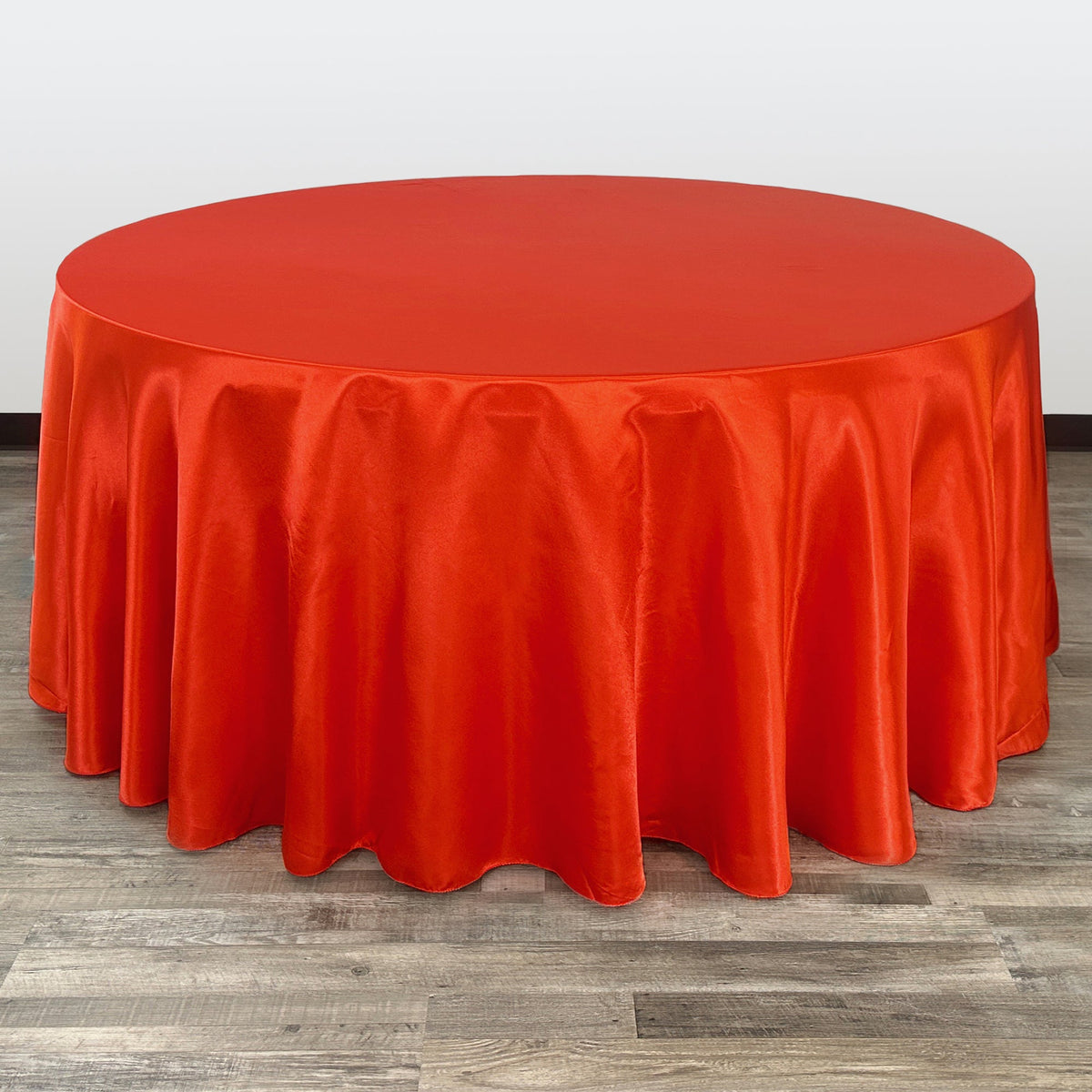 132 inch Satin Round Tablecloth Red