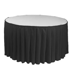 21 ft x 29 inch Polyester Pleated Table Skirt Black