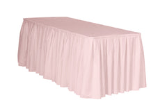 17 ft x 29 inch Polyester Pleated Table Skirt Blush