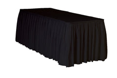 17 ft x 29 inch Polyester Pleated Table Skirt Black