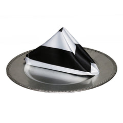 20 inch L'amour Satin Napkins Black and White (Pack of 10)