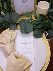20 inch L'amour Satin Napkins Champagne (Pack of 10)