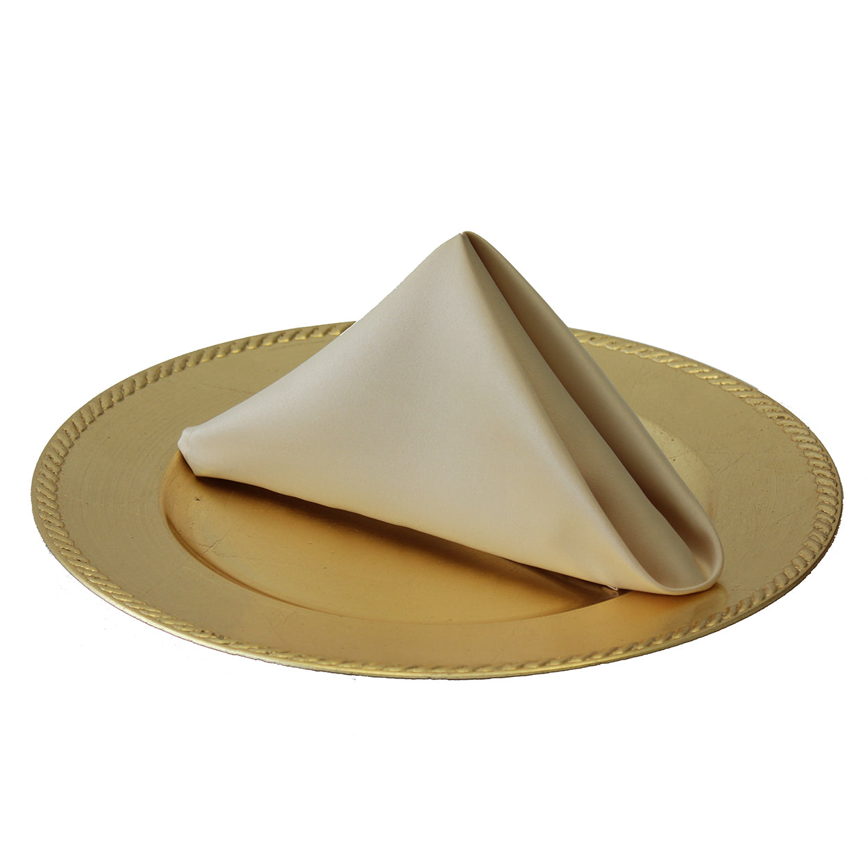 20 inch L'amour Satin Napkins Champagne (Pack of 10)