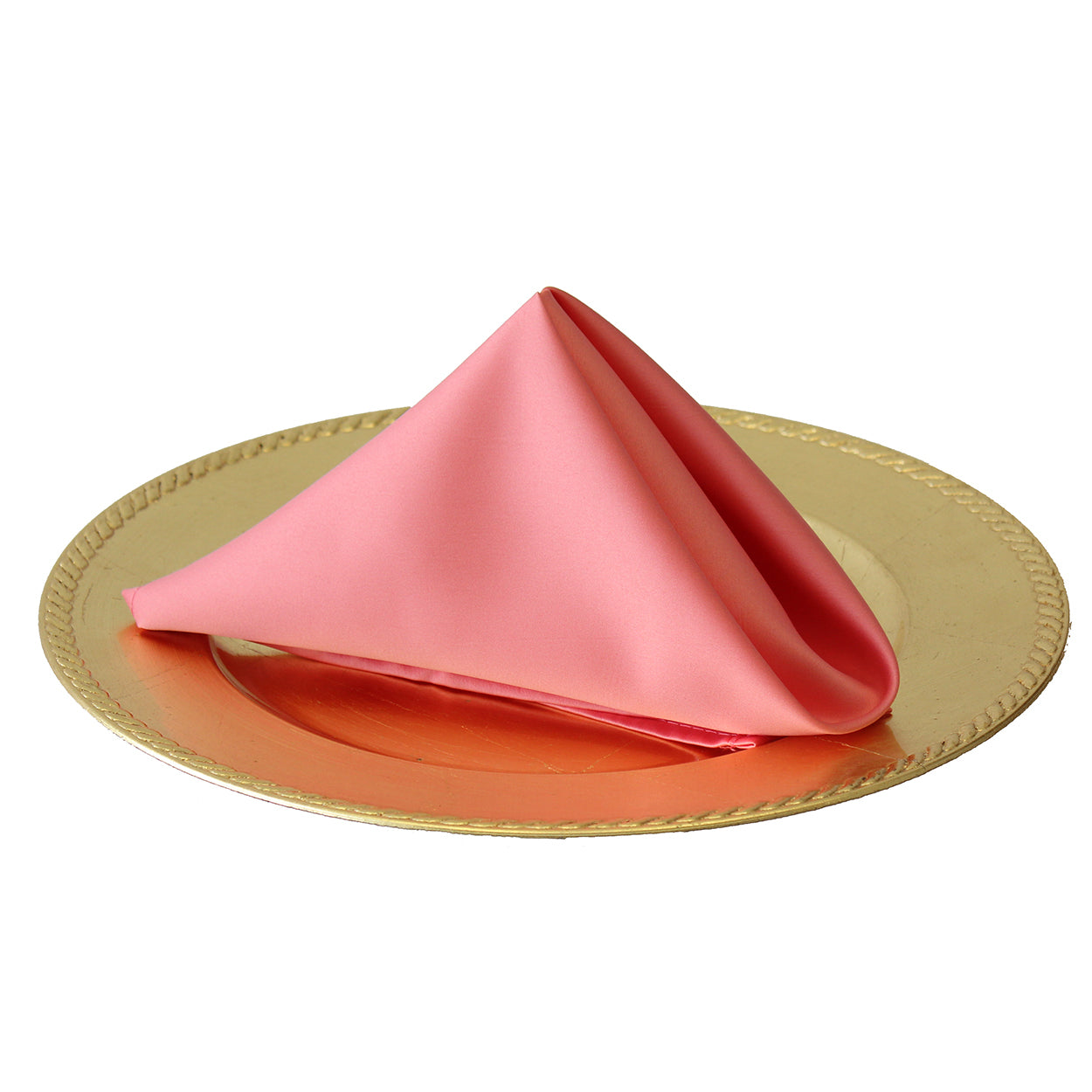 20 inch L'amour Satin Napkins Coral (Pack of 10)