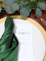 10 Pack 20 Inch L'amour Satin Napkins Emerald Green
