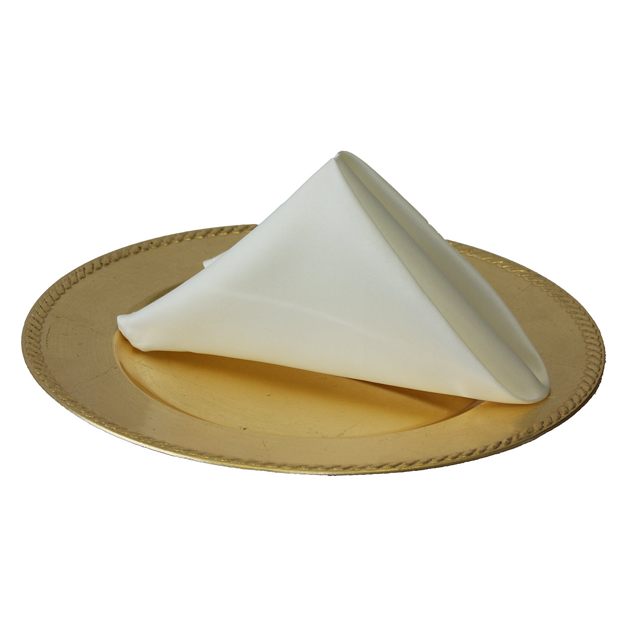 20 inch L'amour Satin Napkins Ivory (Pack of 10)