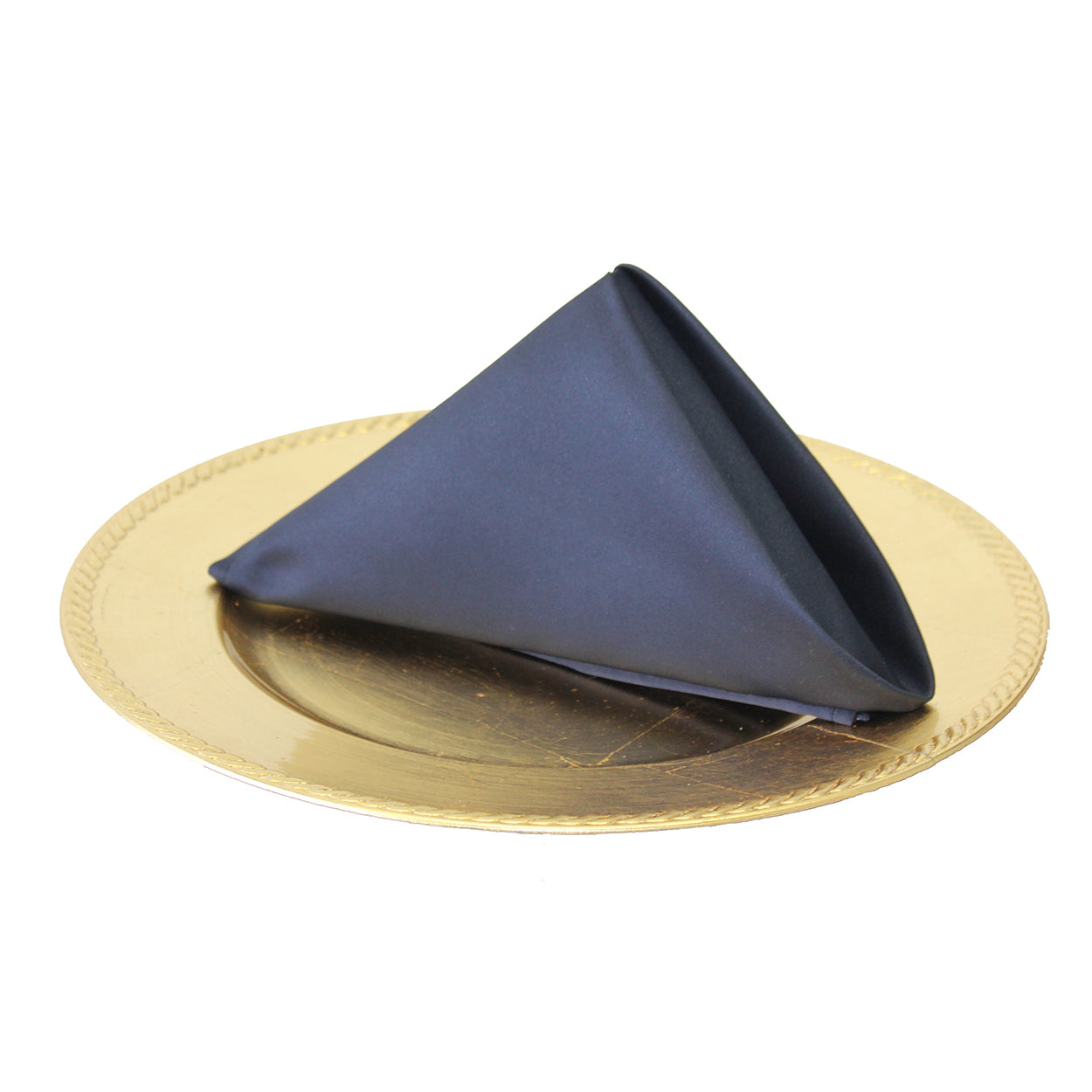 20 inch L'amour Satin Napkins Navy Blue (Pack of 10)