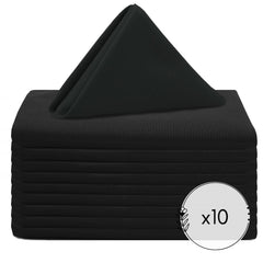 20 inch Polyester Cloth Napkins Black (Pack of 10)