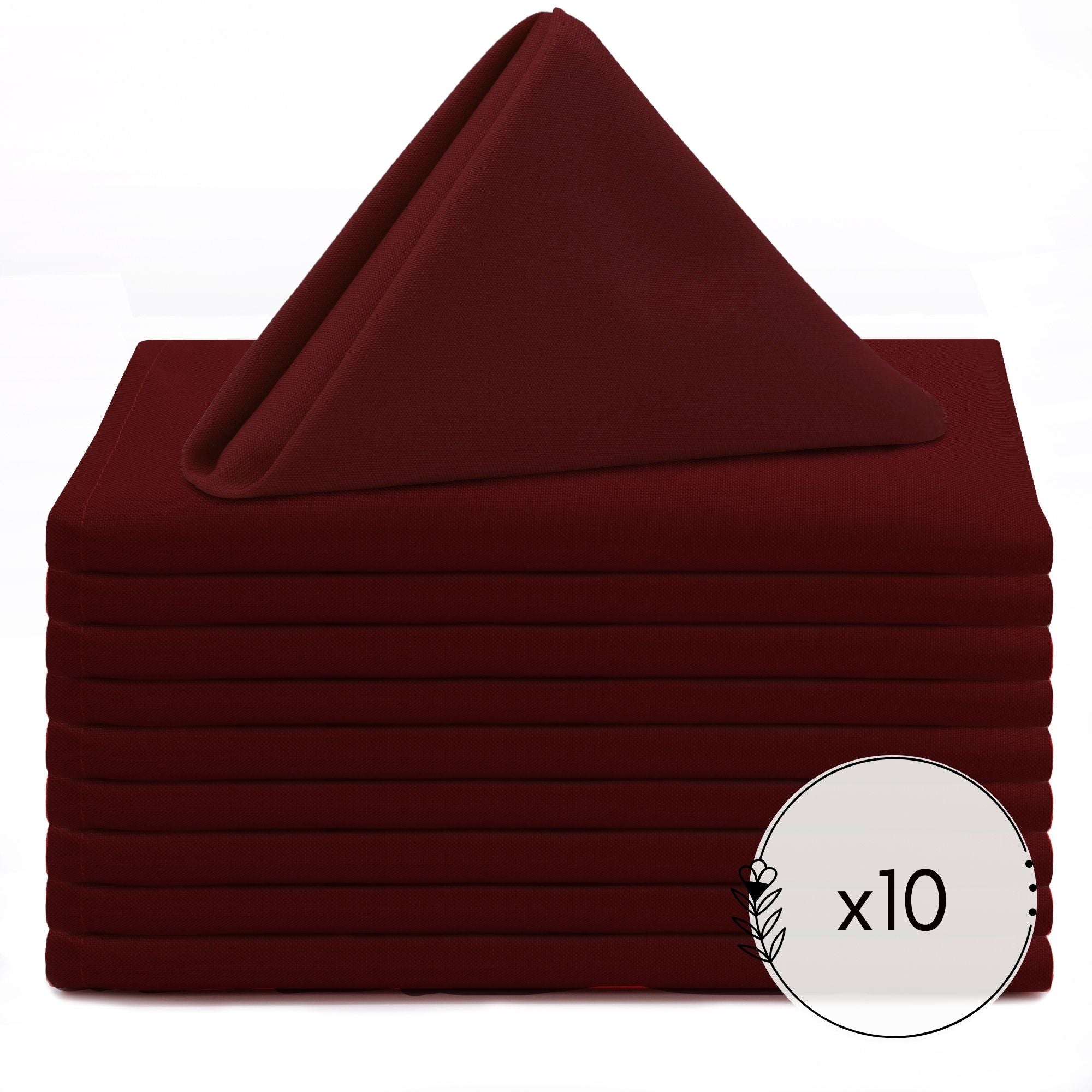 20 inch Polyester Cloth Napkins Burgundy (Pack of 10)