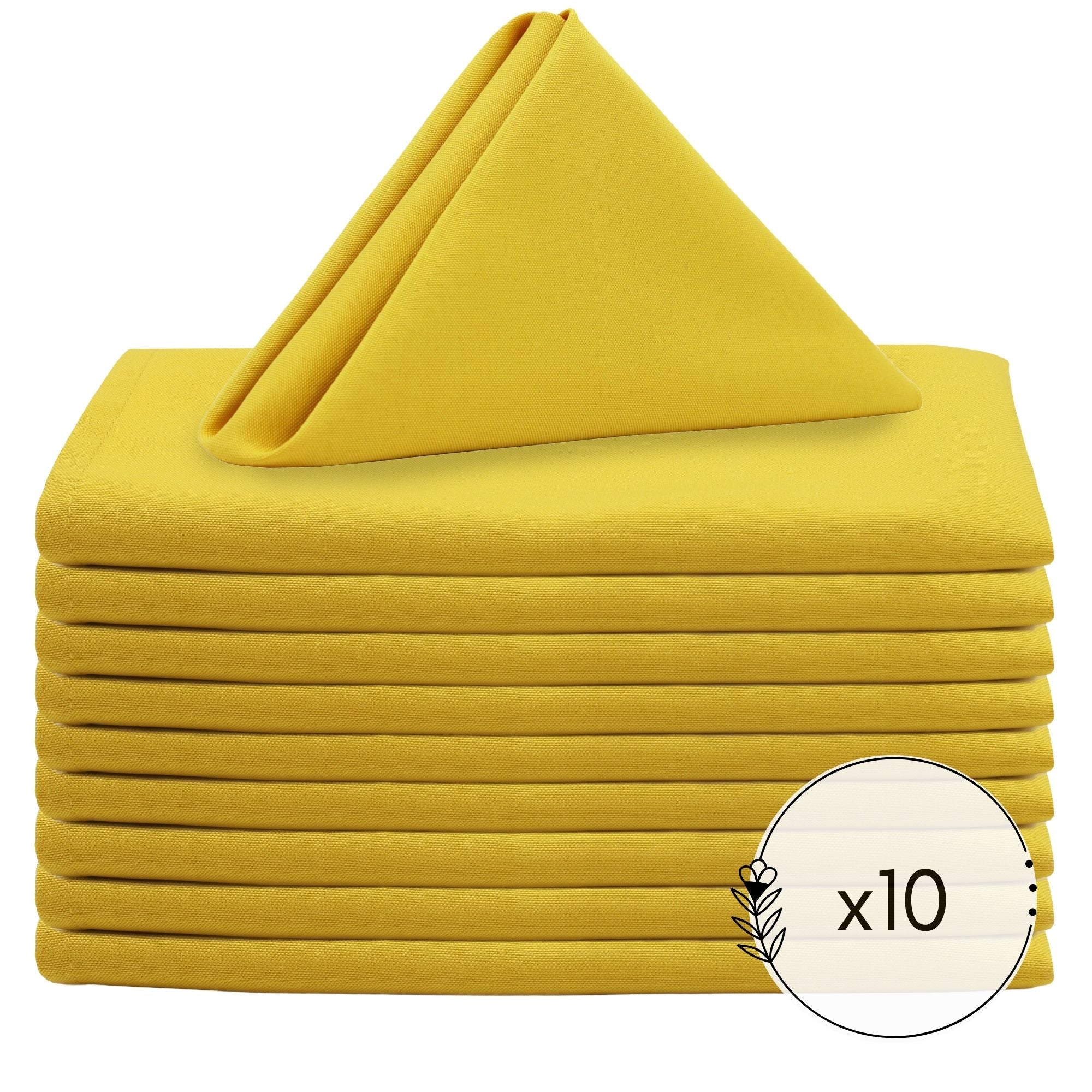 20 Inch Polyester Cloth Napkins Canary Yellow (Pack of 10)