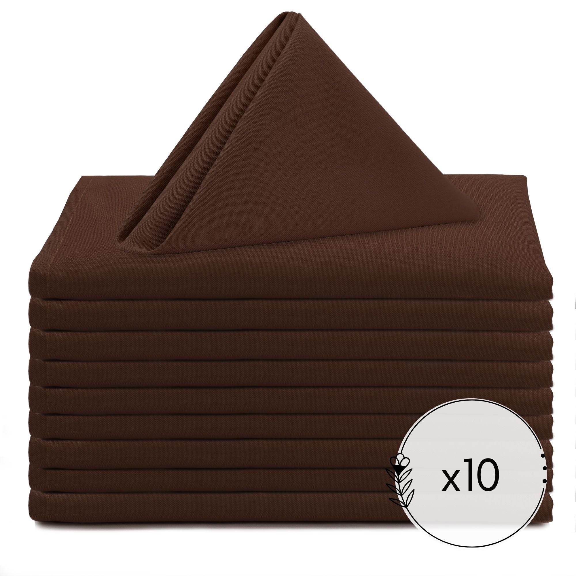 20 Inch Polyester Cloth Napkins Chocolate Brown (Pack of 10)