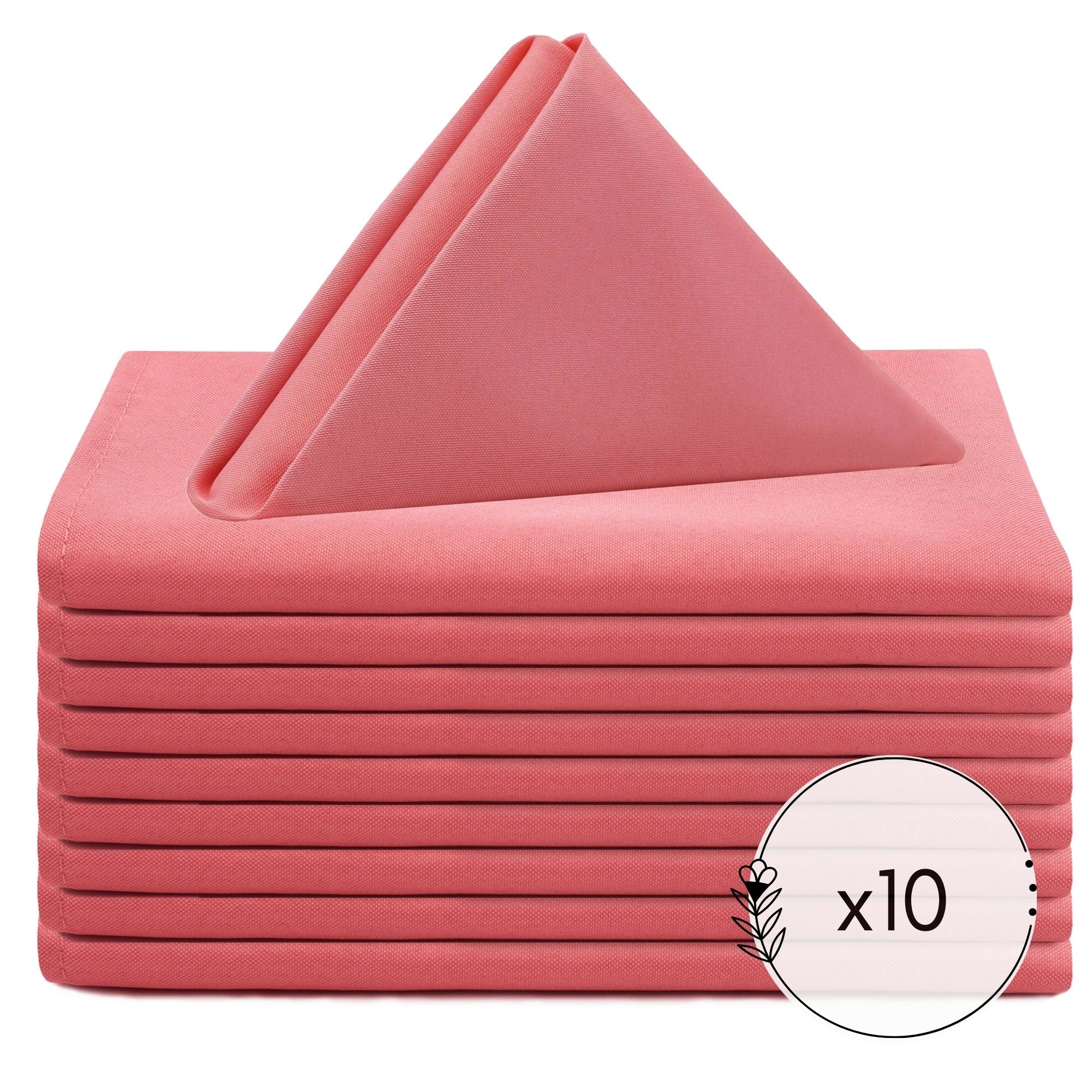 20 inch Polyester Cloth Napkins Coral (Pack of 10)