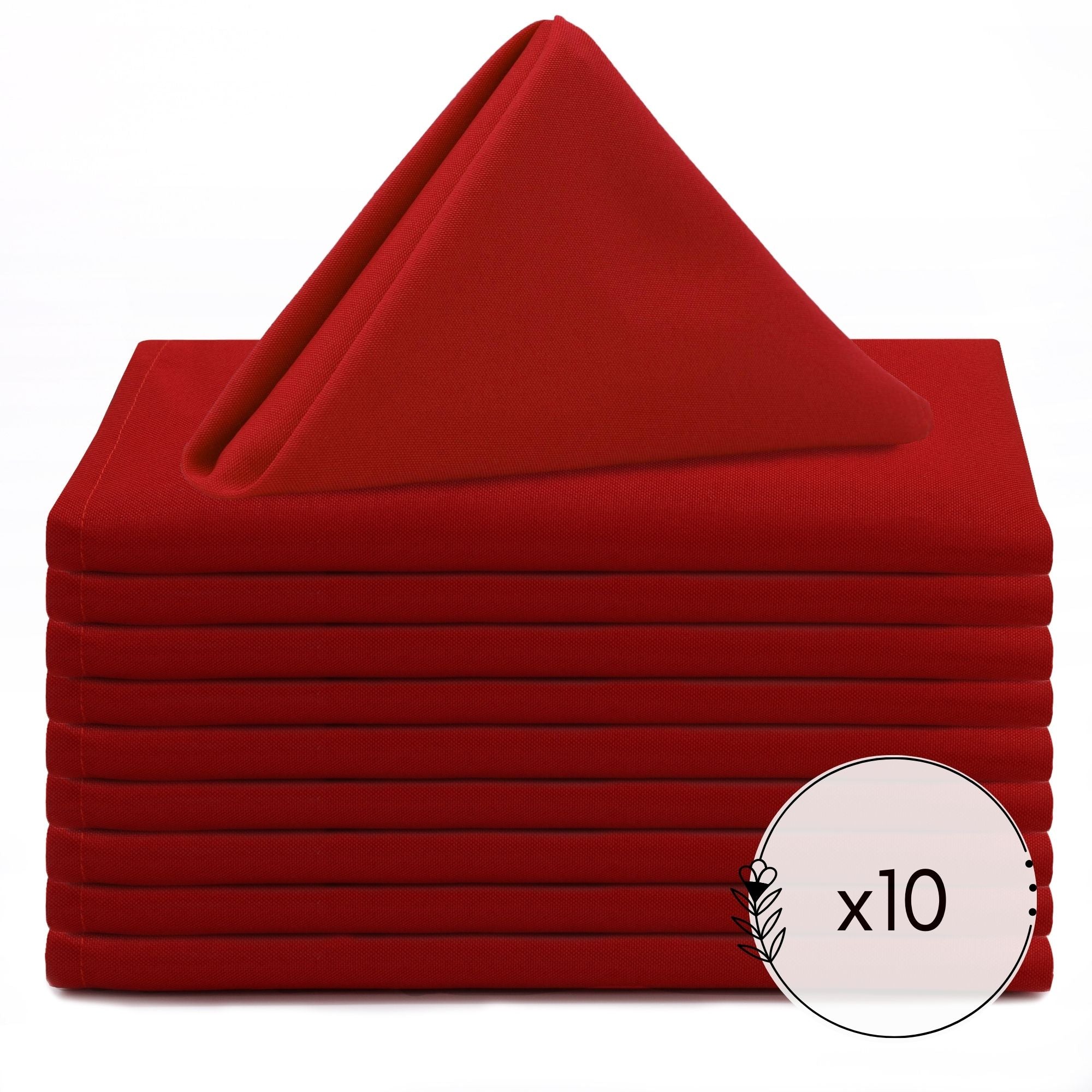 20 inch Polyester Cloth Napkins Dark Red (Pack of 10)