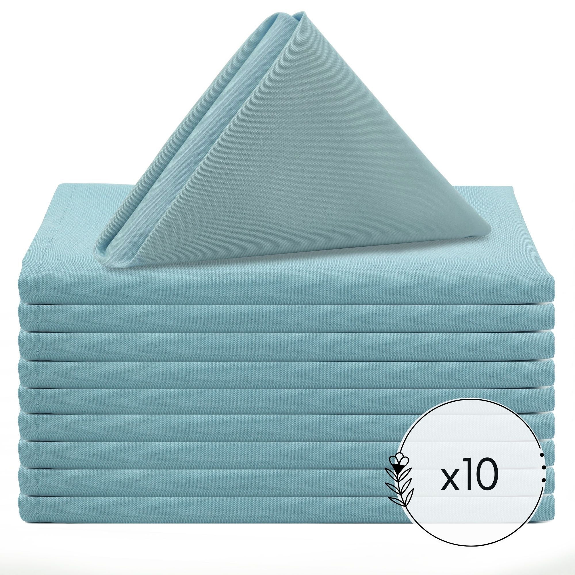 10 Pack 20 Inch Polyester Cloth Napkins Dusty Blue