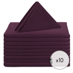 20 inch Polyester Cloth Napkins Eggplant (Pack of 10)