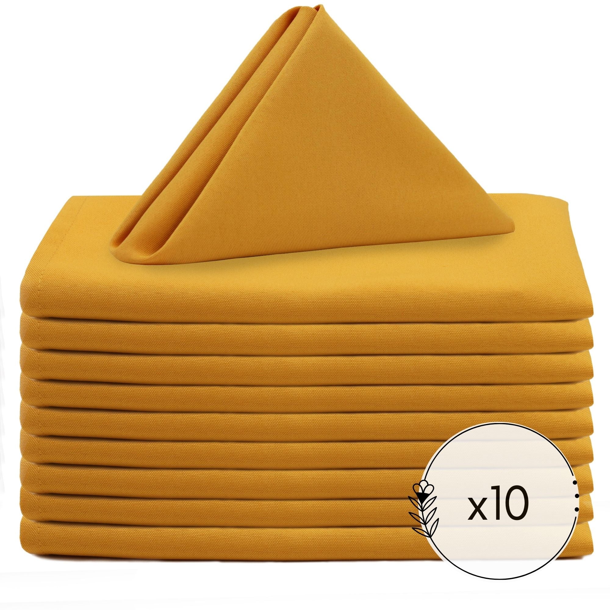 20 inch Polyester Cloth Napkins Gold (Pack of 10)