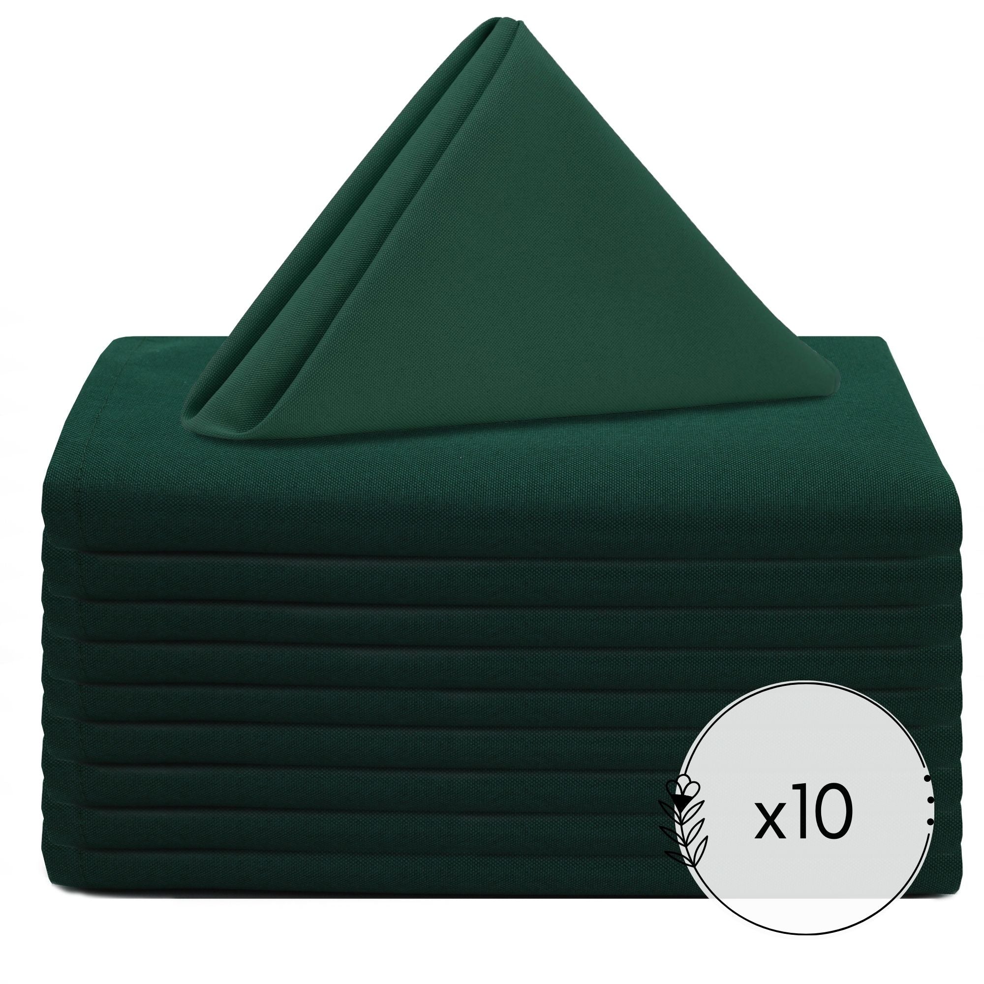 20 inch Polyester Cloth Napkins Hunter Green (Pack of 10)