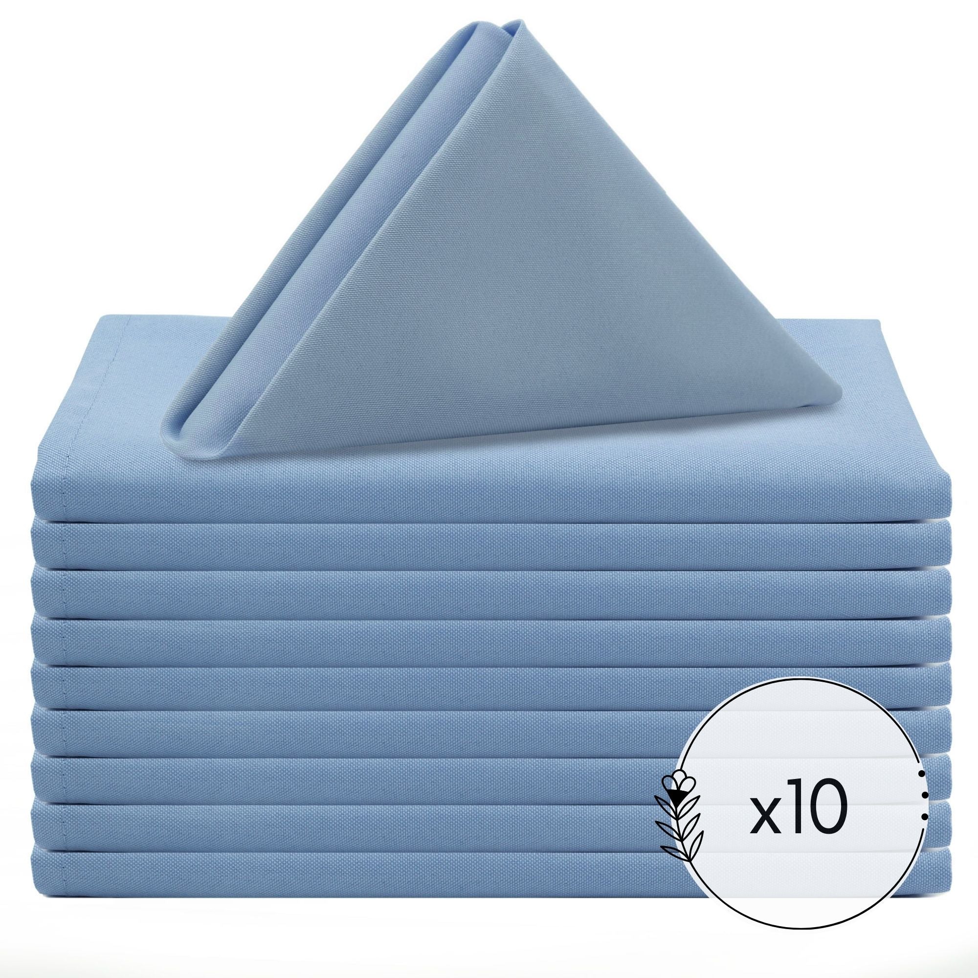 20 inch Polyester Cloth Napkins Light Blue (Pack of 10)