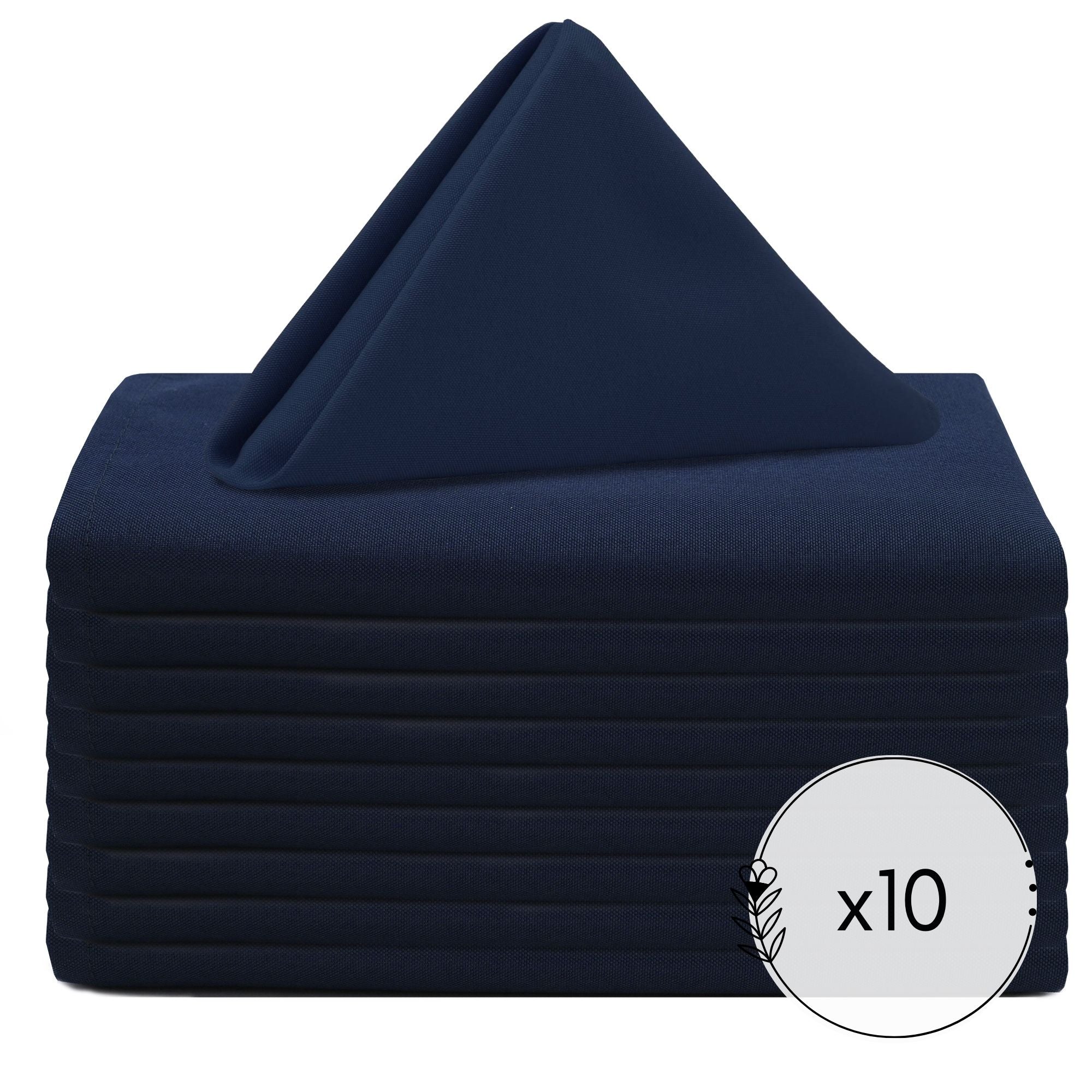 20 inch Polyester Cloth Napkins Navy Blue (Pack of 10)