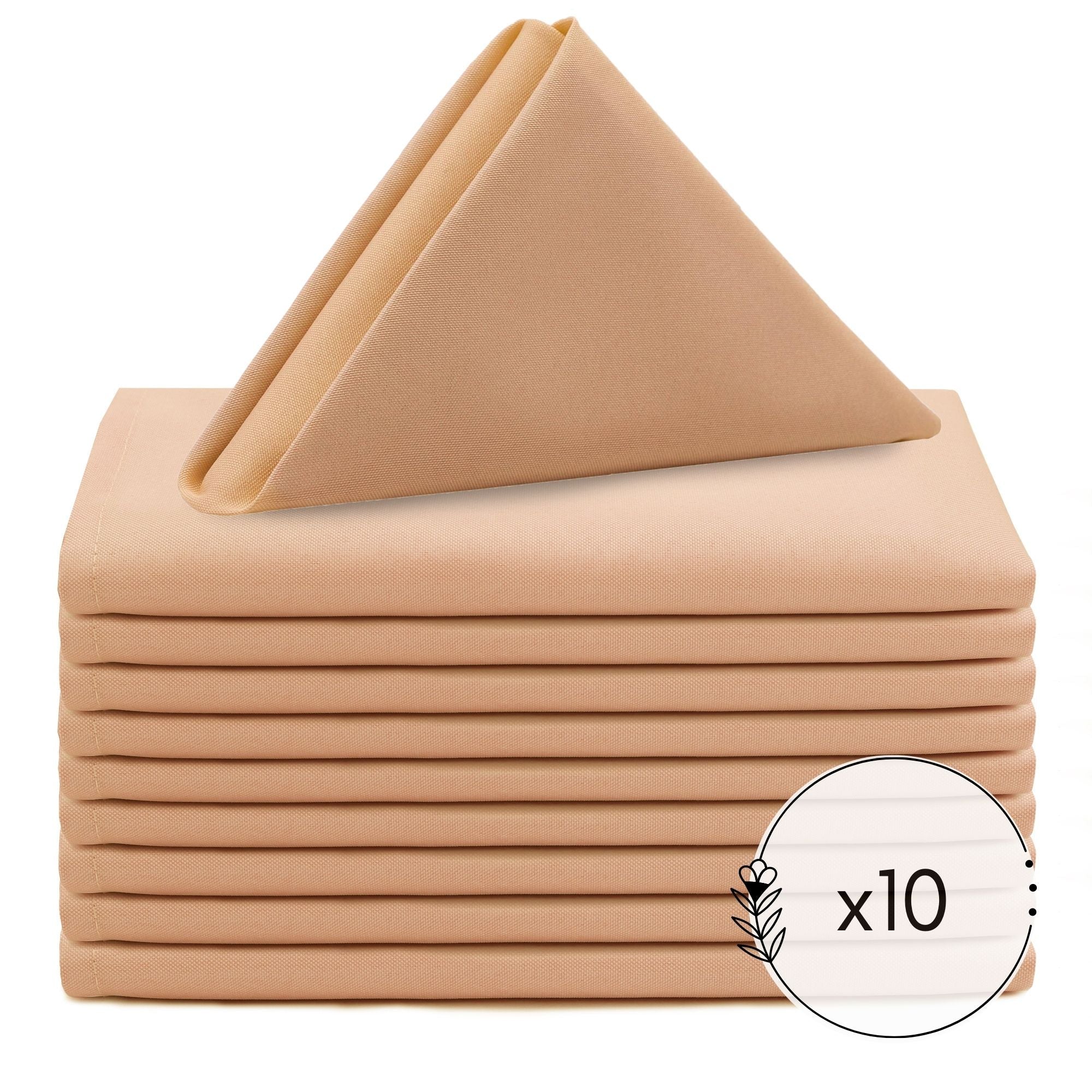 20 inch Polyester Cloth Napkins Peach (Pack of 10)