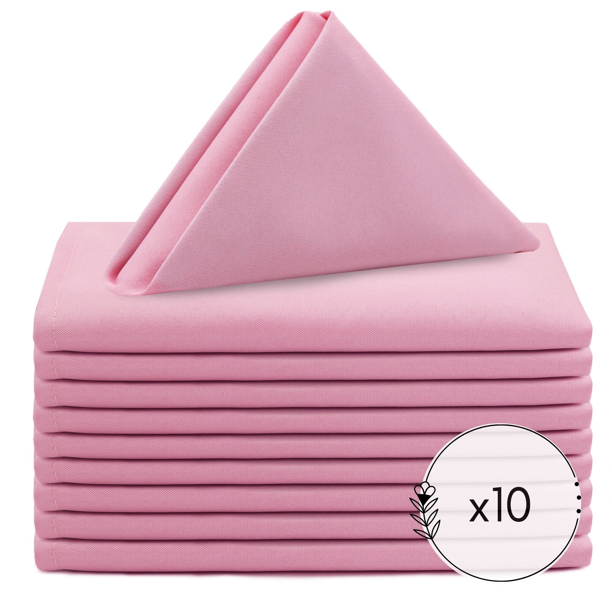 20 inch Polyester Cloth Napkins Pink (Pack of 10)