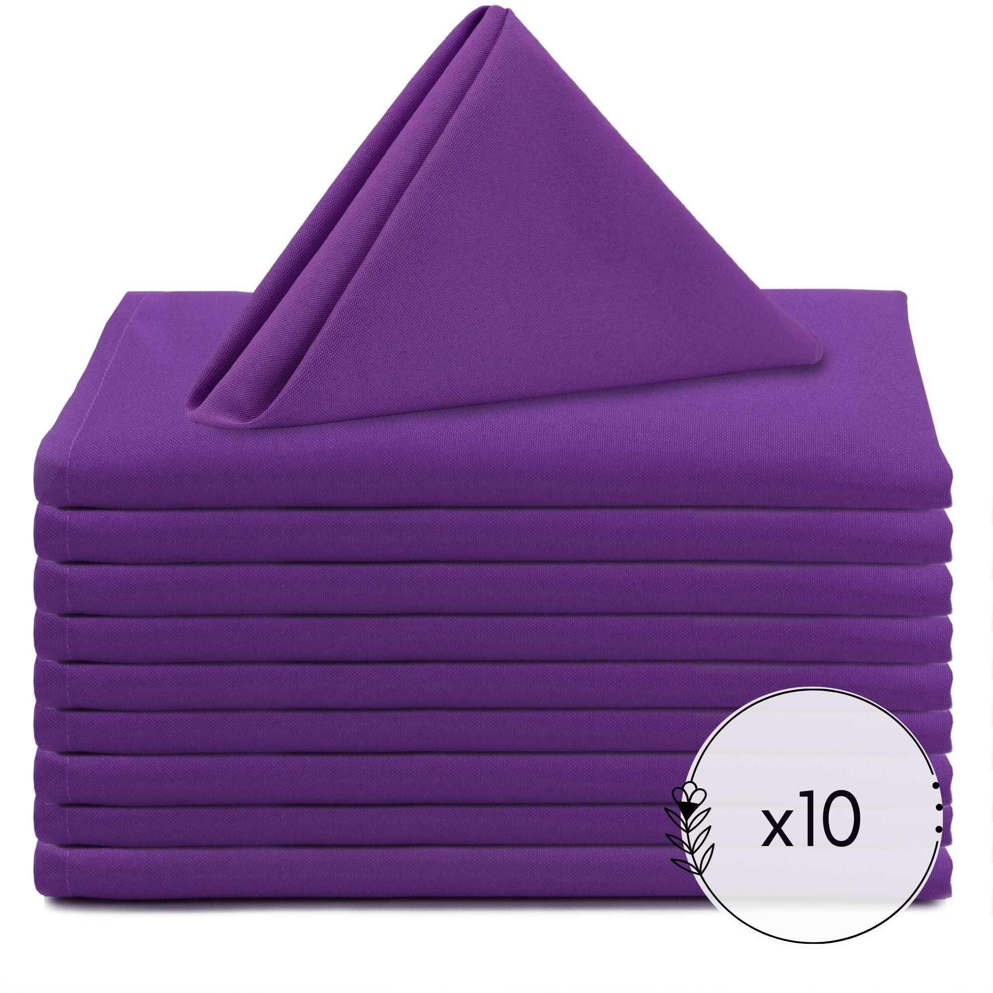 20 inch Polyester Cloth Napkins Purple (Pack of 10)
