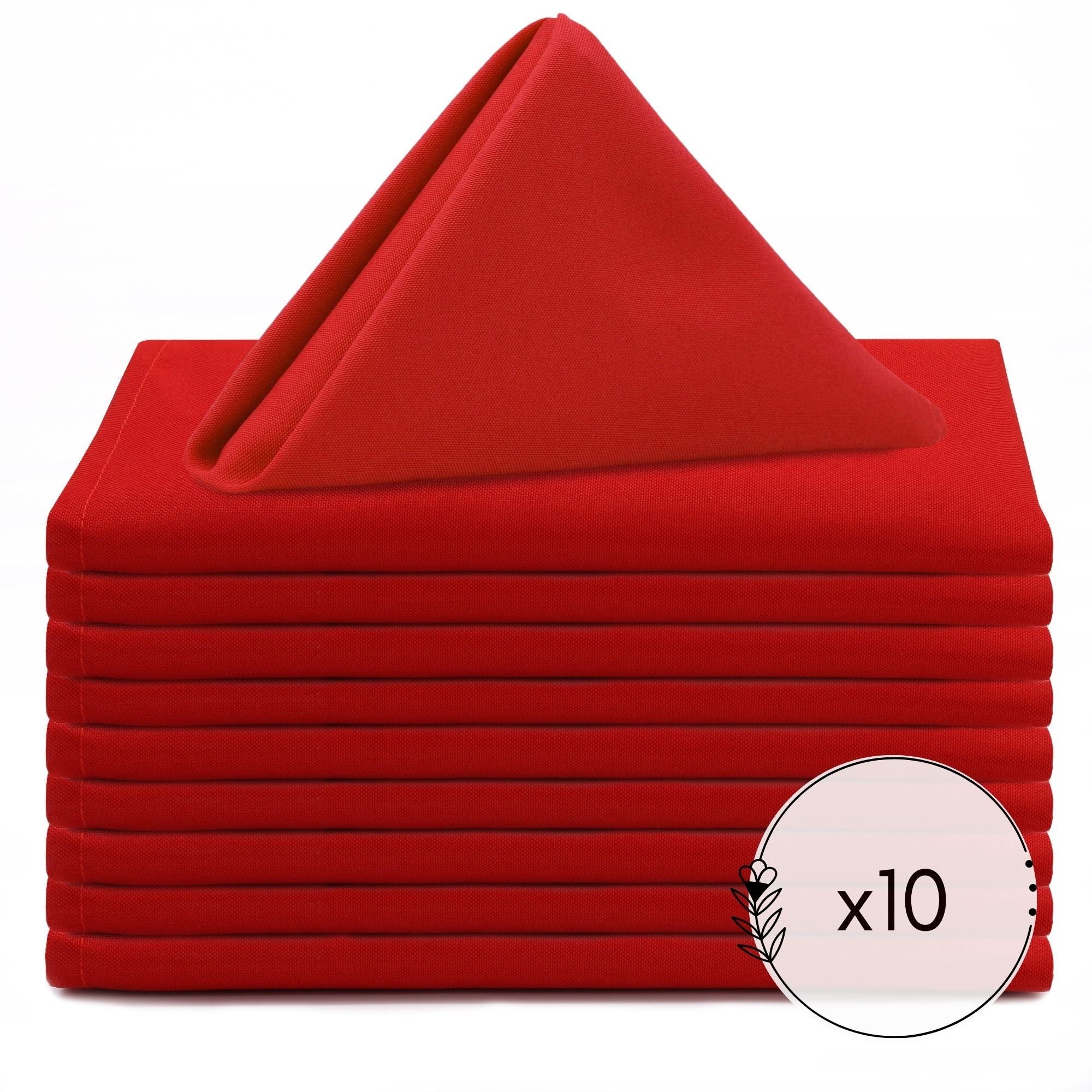 20 inch Polyester Cloth Napkins Red (Pack of 10)