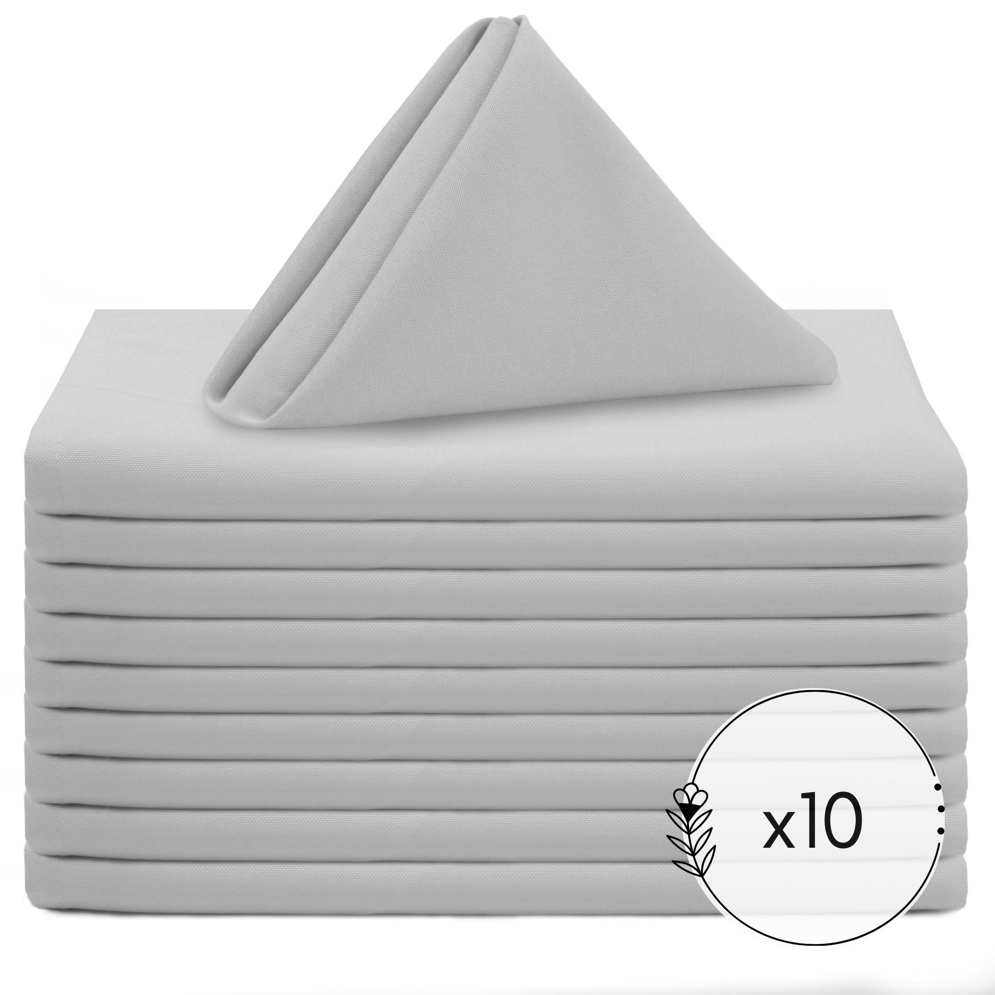 20 inch Polyester Cloth Napkins Silver (Pack of 10)