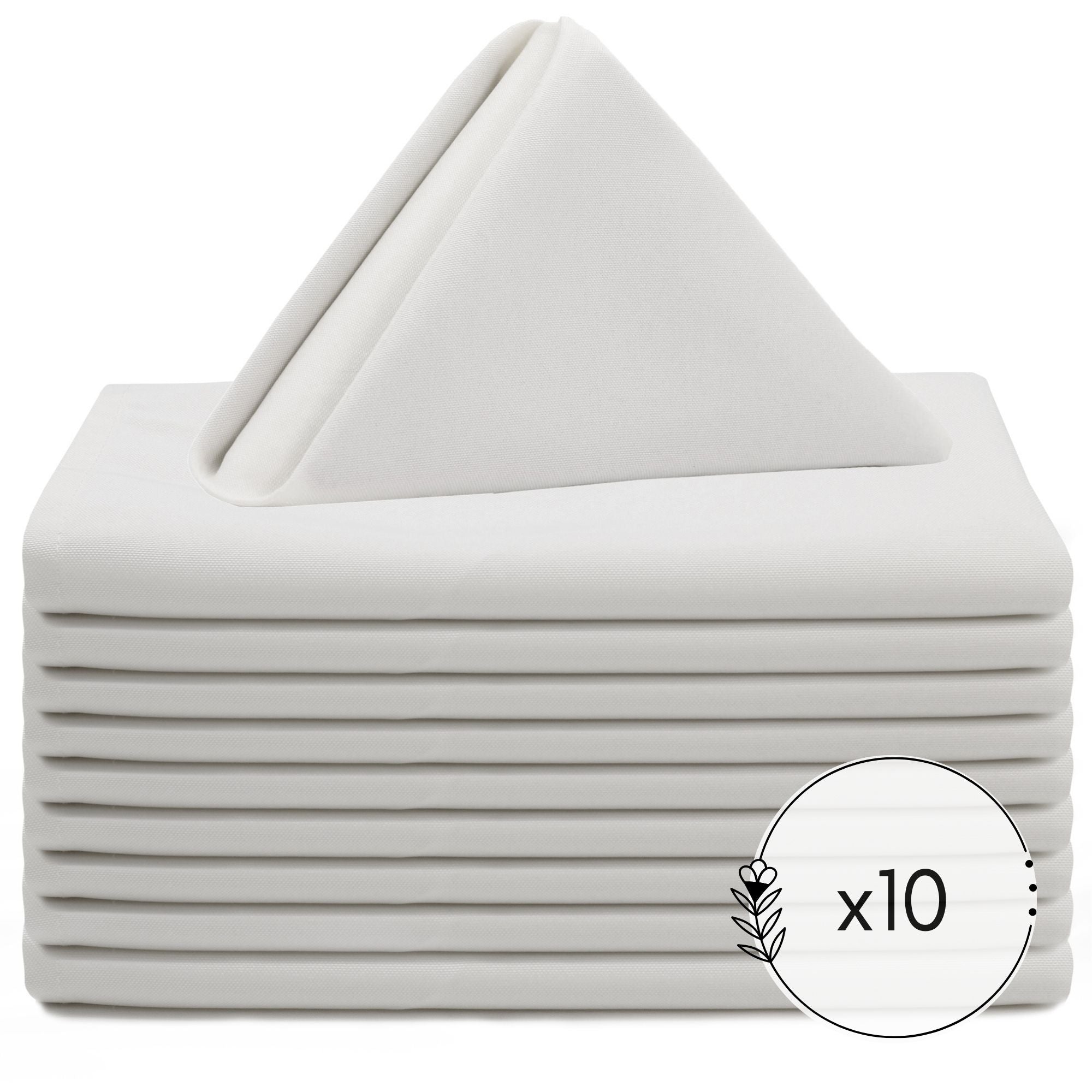20 inch Polyester Cloth Napkins White (Pack of 10)