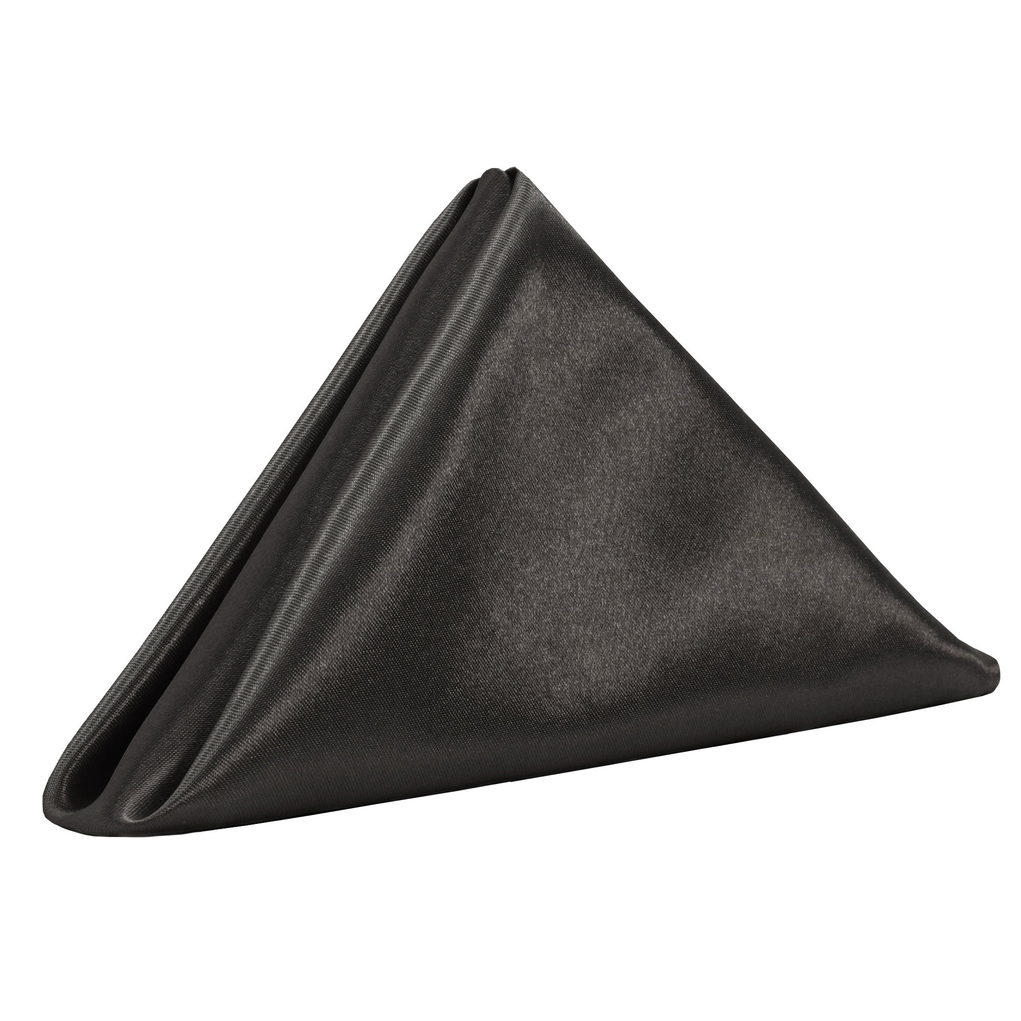 20 inch Satin Cloth Napkins Black (Pack of 10)