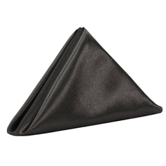 20 inch Satin Cloth Napkins Black (Pack of 10)
