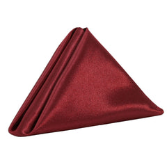 20 inch Satin Cloth Napkins Burgundy (Pack of 10)