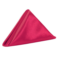 20 Inch Satin Cloth Napkins Fuchsia (Pack of 10)