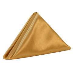 20 inch Satin Cloth Napkins Gold (Pack of 10)
