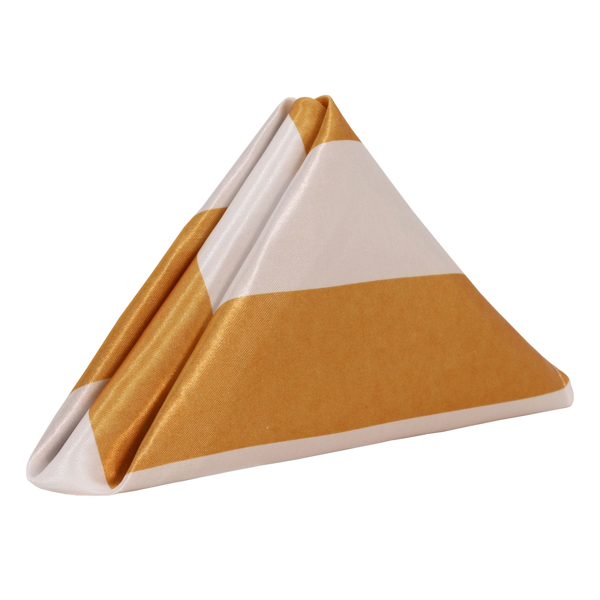 20 inch Satin Cloth Napkins Gold and White Striped (Pack of 10)