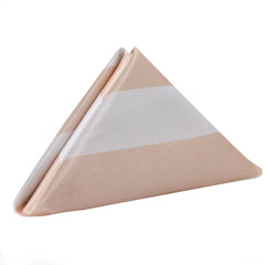 20 inch Satin Cloth Napkins Peach and White Striped (Pack of 10)