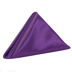 20 inch Satin Cloth Napkins Purple (Pack of 10)