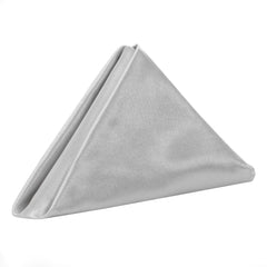 20 inch Satin Cloth Napkins Silver (Pack of 10)