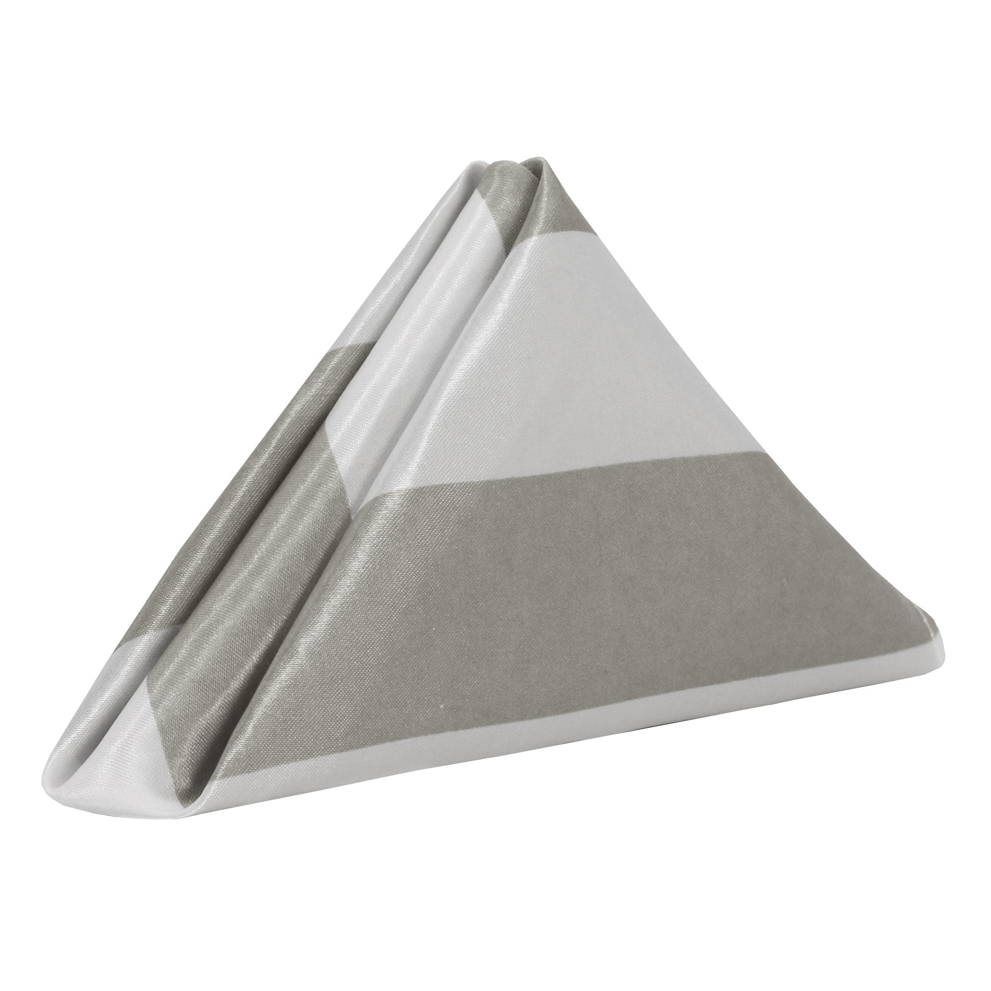 20 inch Satin Cloth Napkins Dark Silver and Gray and White Striped (Pack of 10)