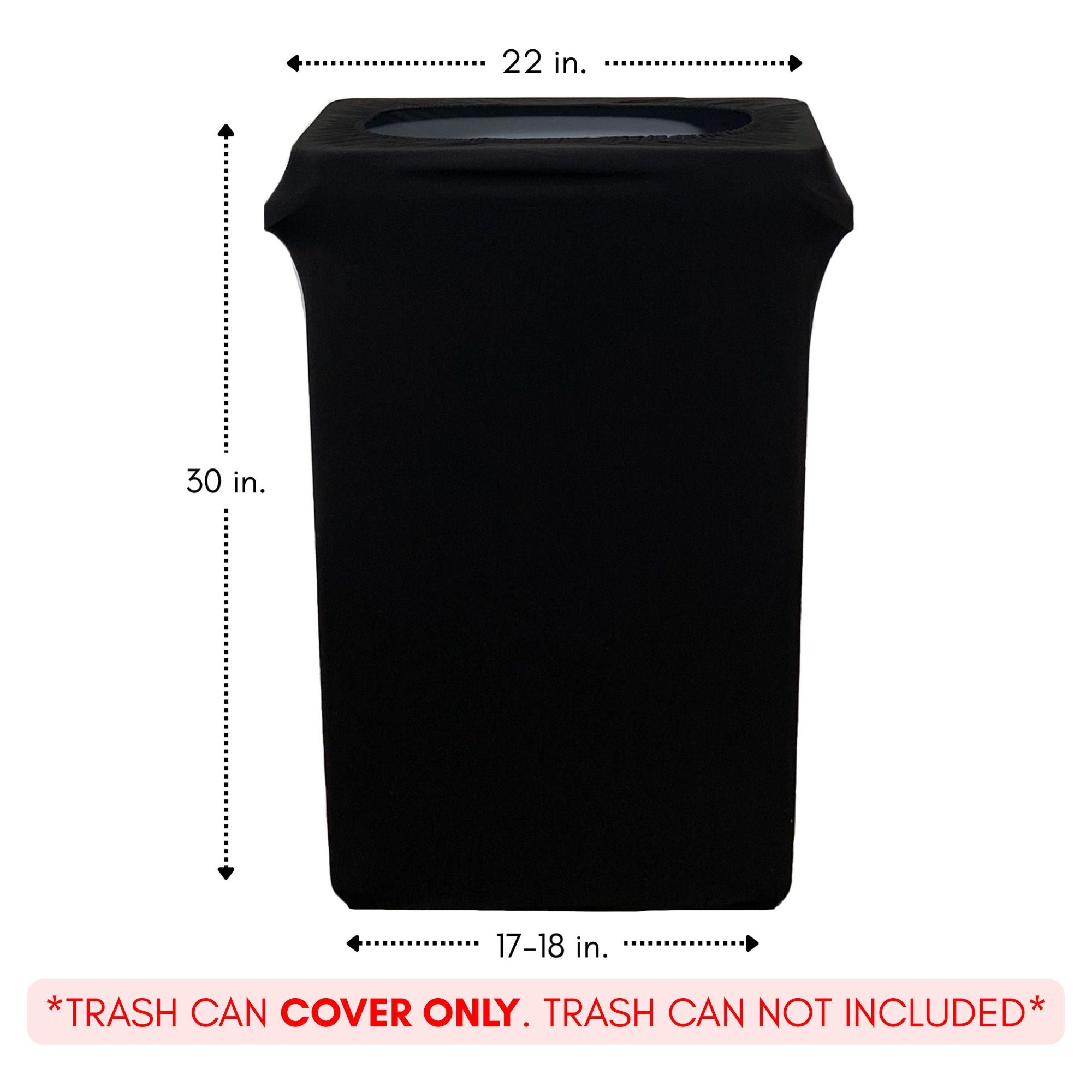 23 Gallon Spandex Slim Jim Narrow Trash Can Cover Black