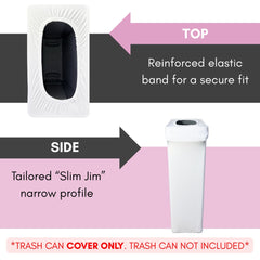 23 Gallon Spandex Slim Jim Narrow Trash Can Cover White