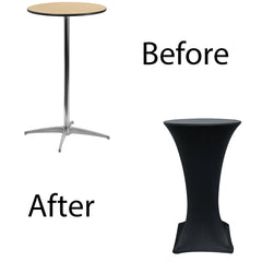 24 inch Highboy Cocktail Spandex Table Cover Black
