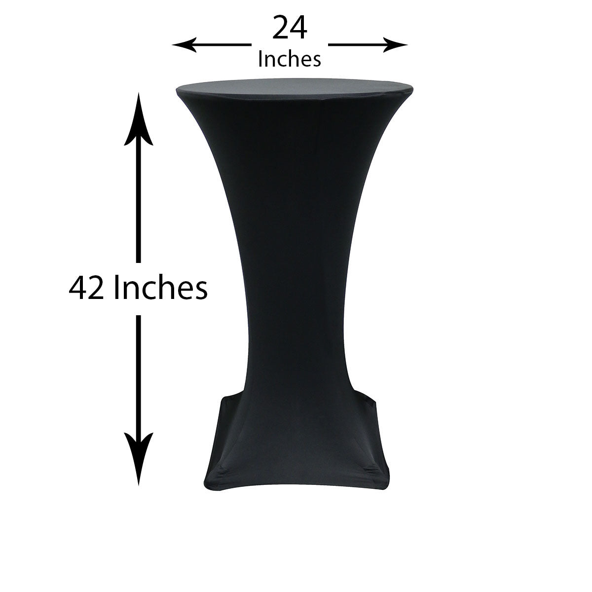 24 inch Highboy Cocktail Spandex Table Cover Black
