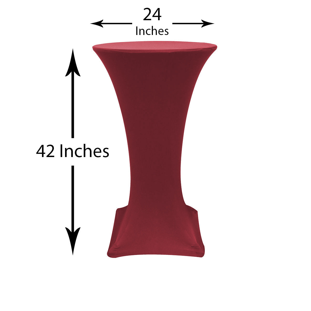 24 inch Highboy Cocktail Spandex Table Cover Burgundy