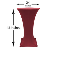 24 inch Highboy Cocktail Spandex Table Cover Burgundy