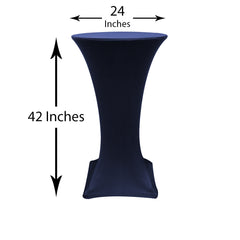 24 inch Highboy Cocktail Spandex Table Cover Navy Blue